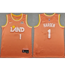 Men Cleveland Cavaliers  1 James Harden Orange 2025 26 City Edition Stitched Jersey