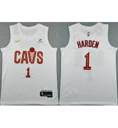 Men Cleveland Cavaliers  1 James Harden White 2026 Association Edition Stitched Stitched Jersey