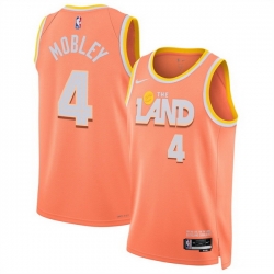 Men Cleveland Cavaliers 4 Evan Mobley Orange 2025 26 City Edition Stitched Jersey
