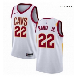 Mens Nike Cleveland Cavaliers 22 Larry Nance Jr Swingman White NBA Jersey Association Edition 