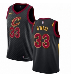 Mens Nike Cleveland Cavaliers 33 Shaquille ONeal Swingman Black Alternate NBA Jersey Statement Edition