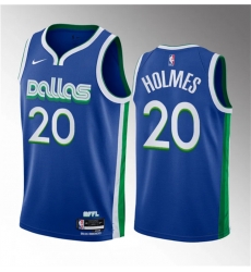 Men Dallas Mavericks 20 Richaun Holmes Blue 2023 Draft City Edition Stitched Basketball Jersey