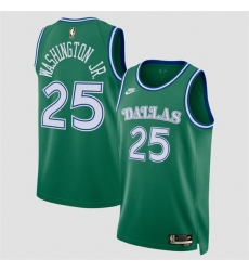 Men Dallas Mavericks 25 P J Washington Green 2025 Classic Edition Stitched Basketball Jersey Men Dallas Mavericks 25 P J Washington Green 2025 Classic Edition Stitched Basketball Jersey
