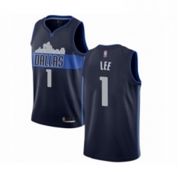 Mens Dallas Mavericks 1 Courtney Lee Authentic Navy Blue Basketball Jersey Statement Edition 