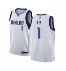 Mens Dallas Mavericks 1 Courtney Lee Authentic White Basketball Jersey Association Edition 