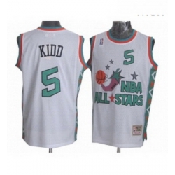 Mens Mitchell and Ness Dallas Mavericks 5 Jason Kidd Authentic White 1996 All Star Throwback NBA Jersey