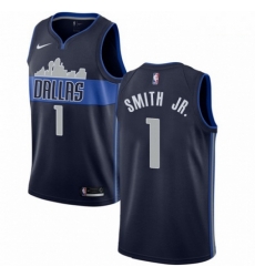 Mens Nike Dallas Mavericks 1 Dennis Smith Jr Authentic Navy Blue NBA Jersey Statement Edition