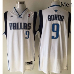 Revolution 30 Mavericks 9 Rajon Rondo White Stitched NBA Jersey 