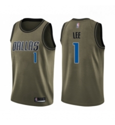 Youth Dallas Mavericks 1 Courtney Lee Swingman Green Salute to Service Basketball Jersey 