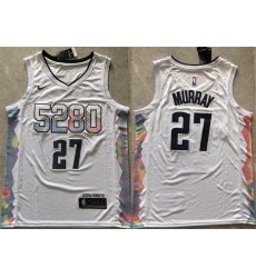 Men Denver Nuggets 27 Jamal Murray White 2024 City Edition Stitched Basketball Jersey