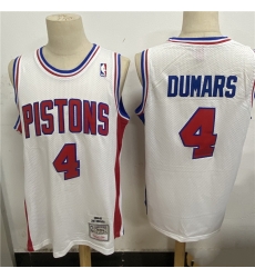 Men Detroit Pistons 4 Joe Dumars White 1988 89 Hardwood Classics Mesh Jersey