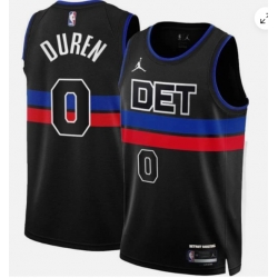 Men Detroit Pistons Jalen Duren #0 Jordan Black NBA Swingman Jersey Statement Edition