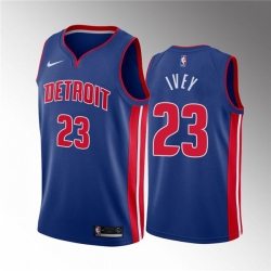 Men's Detroit Pistons #23 Jaden Ivey 2020-21 Blue Icon Edition Stitched Jersey