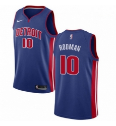 Mens Nike Detroit Pistons 10 Dennis Rodman Swingman Royal Blue Road NBA Jersey Icon Edition