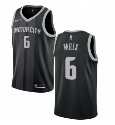 Mens Nike Detroit Pistons 6 Terry Mills Swingman Black NBA Jersey City Edition