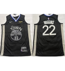 Men Golden State Warriors 22 Andrew Wiggins Black Stitched Basketball Jersey