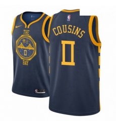 Men NBA 2018 19 Golden State Warriors 0 DeMarcus Cousins City Edition Navy Jersey 