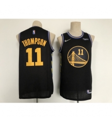 Men's Golden State Warriors #11 Klay Thompson Black City Player Jersey