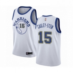 Mens Golden State Warriors 15 Willie Cauley Stein Authentic White Hardwood Classics Basketball Jersey 