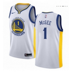 Mens Nike Golden State Warriors 1 JaVale McGee Swingman White Home NBA Jersey Association Edition