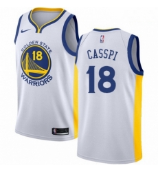 Mens Nike Golden State Warriors 18 Omri Casspi Swingman White Home NBA Jersey Association Edition 