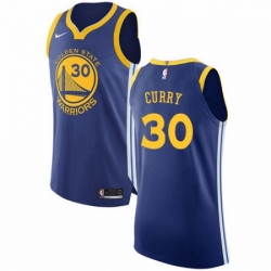 Mens Nike Golden State Warriors 30 Stephen Curry Authentic Royal Blue Road NBA Jersey Icon Edition