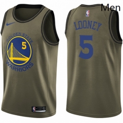 Mens Nike Golden State Warriors 5 Kevon Looney Swingman Green Salute to Service NBA Jersey