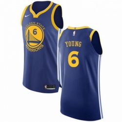 Mens Nike Golden State Warriors 6 Nick Young Authentic Royal Blue Road NBA Jersey Icon Edition 