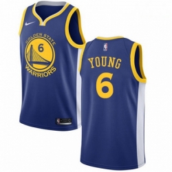 Mens Nike Golden State Warriors 6 Nick Young Swingman Royal Blue Road NBA Jersey Icon Edition 