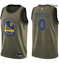 Warriors #0 D 27Angelo Russell Green Basketball Swingman Salute to Service Jersey