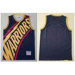 Warriors Big Face Black Hardwood Classics Swingman Jersey