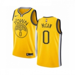 Womens Nike Golden State Warriors 0 Patrick McCaw Yellow Swingman Jersey Earned Edition 