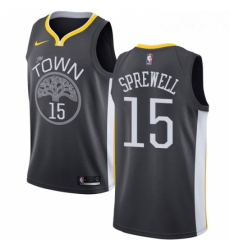 Womens Nike Golden State Warriors 15 Latrell Sprewell Swingman Black Alternate NBA Jersey Statement Edition