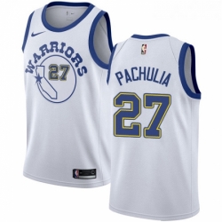 Womens Nike Golden State Warriors 27 Zaza Pachulia Swingman White Hardwood Classics NBA Jersey