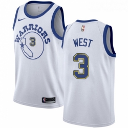 Womens Nike Golden State Warriors 3 David West Authentic White Hardwood Classics NBA Jersey