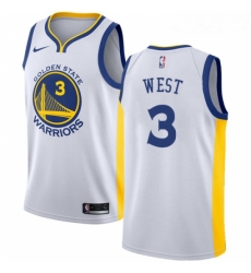 Womens Nike Golden State Warriors 3 David West Swingman White Home NBA Jersey Association Edition