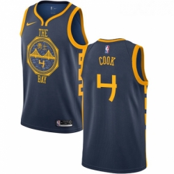 Womens Nike Golden State Warriors 4 Quinn Cook Swingman Navy Blue NBA Jersey City Edition 