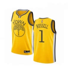 Youth Golden State Warriors 1 DAngelo Russell Yellow Swingman Jersey Earned Edition 