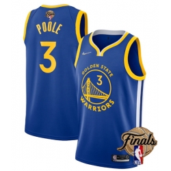 Youth Golden State Warriors 3 Jordan Poole 2022 Blue NBA Finals Stitched Jersey