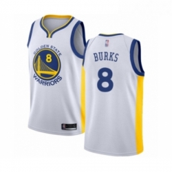 Youth Golden State Warriors 8 Alec Burks Swingman White Basketball Jersey Association Edition 