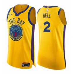 Youth Nike Golden State Warriors 2 Jordan Bell Swingman Gold NBA Jersey City Edition 