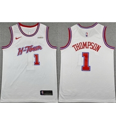 Men Houston Rockets 1 Amen Thompson White 2025 26 City Edition Stitched Jersey