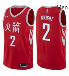 Mens Nike Houston Rockets 2 Brandon Knight Swingman Red NBA Jersey City Edition 