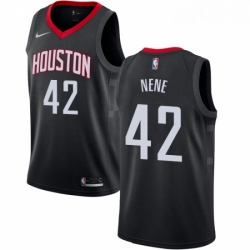 Youth Nike Houston Rockets 42 Nene Authentic Black Alternate NBA Jersey Statement Edition 