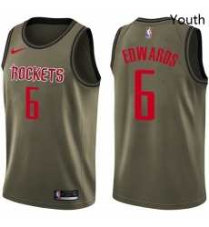 Youth Nike Houston Rockets 6 Vincent Edwards Swingman Green Salute to Service NBA Jersey 