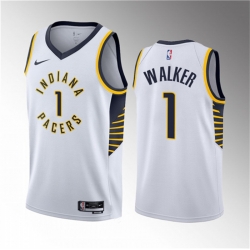 Men Indiana Pacers 1 Jarace Walker White 2023 Draft Association Edition Stitched Basketball Jersey