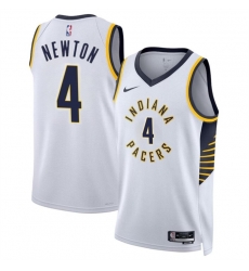 Men Indiana Pacers 4 Tristen Newton White 2024 Draft Association Edition Stitched Basketball Jersey