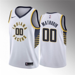 Men's Indiana Pacers #00 Bennedict Mathurin White Association Edition Stitched Basketball Jersey