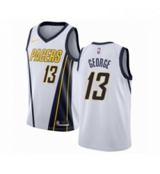 Mens Nike Indiana Pacers 13 Paul George White Swingman Jersey Earned Edition