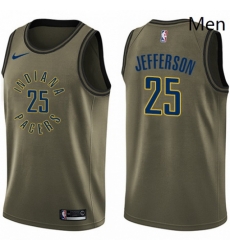 Mens Nike Indiana Pacers 25 Al Jefferson Swingman Green Salute to Service NBA Jersey